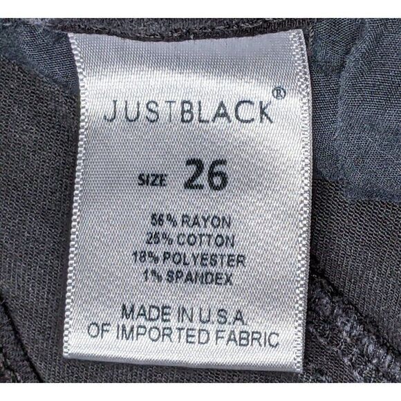 Just Black Womens Size 26 Pockets Fringe Hem Distressed Black Denim Jeans - Picture 5 of 11